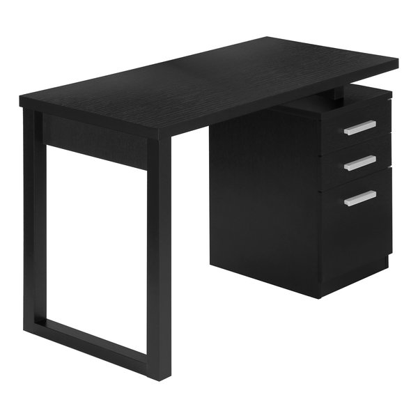 Monarch Specialties Computer Desk, Home Office, Laptop, Left, Right Set-up, Storage Drawers, 48"L, Work, Laminate, Black I 7691